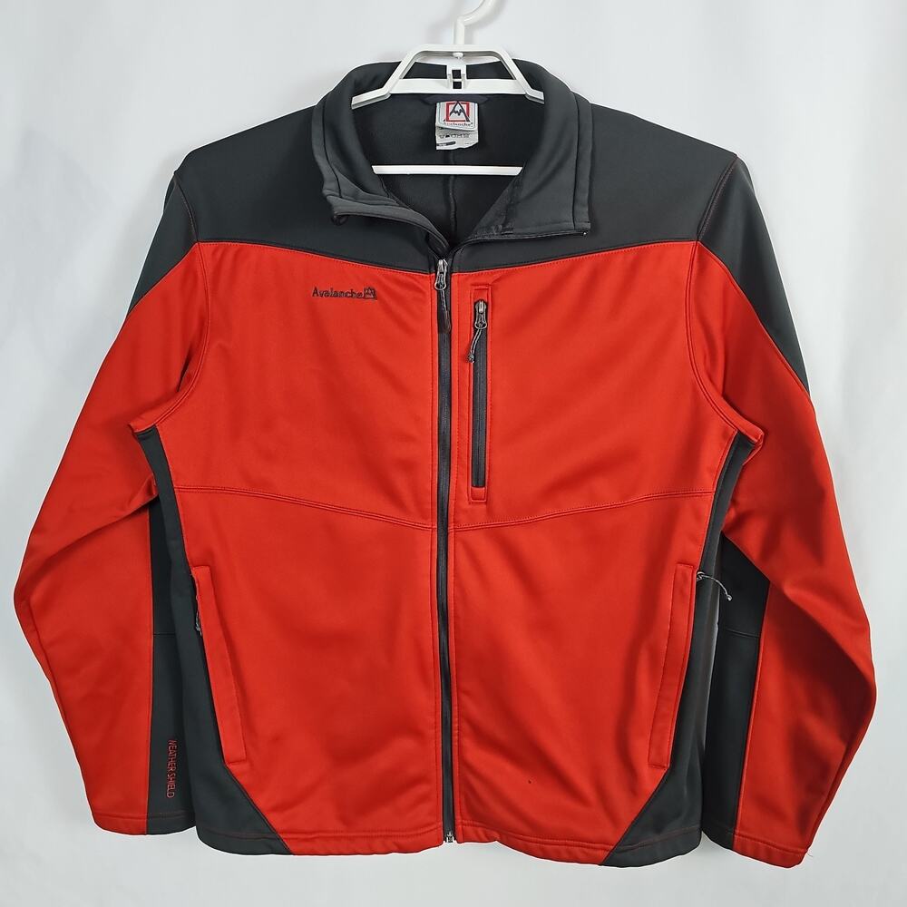 Avalanche Weather Shield Full Zip Softshell Jacket Men Large, Red, Hiking Active
